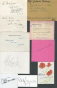 Historical collection 10 assorted signed cards and album pages some great signatures includes Irving