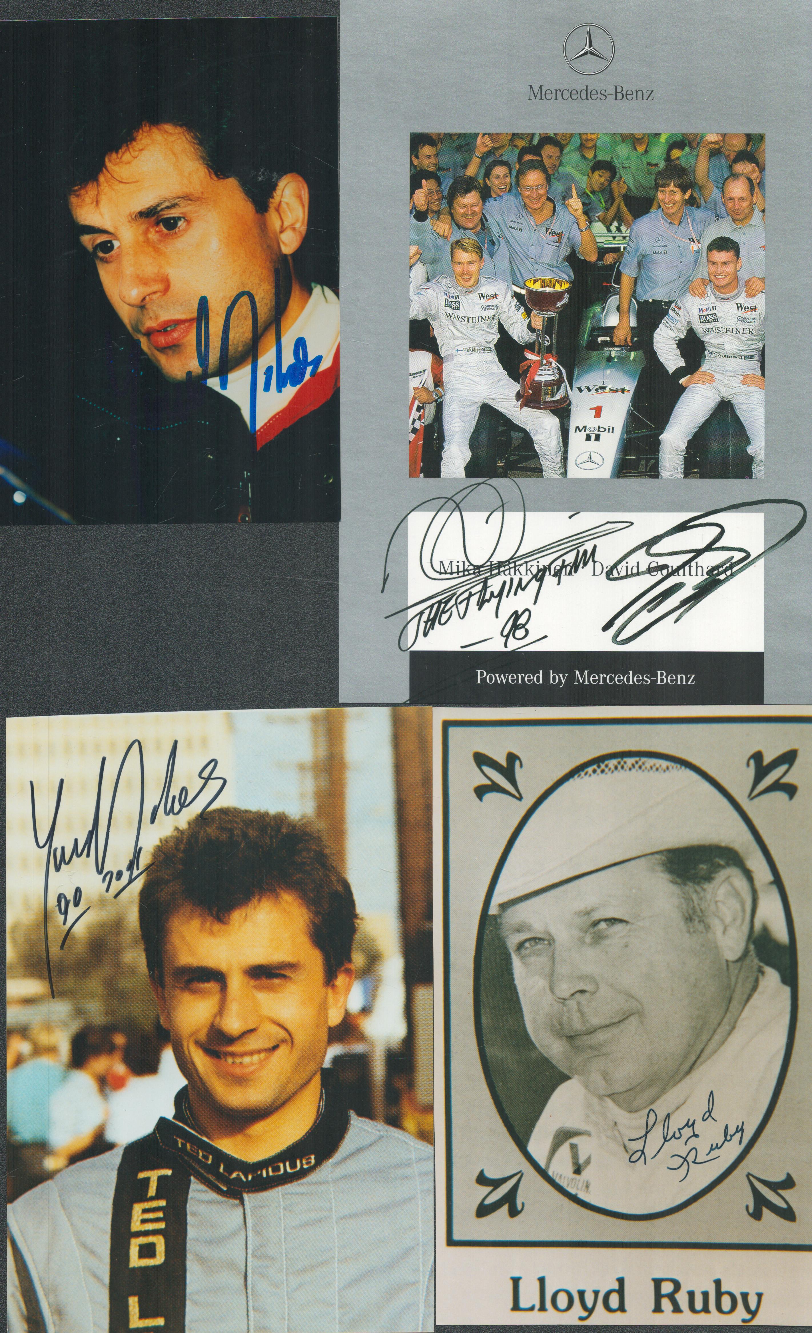 Motor Racing collection 10 assorted signed promo photo, vintage photos and album page includes - Image 2 of 3
