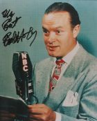Bob Hope signed 10x8 inch colour photo. Good condition. All autographs are genuine hand signed and
