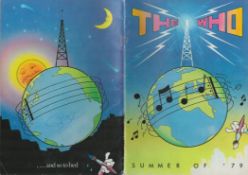John Entwistle and Sting signed The Who Summer of 79 vintage programme signatures on front and