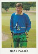Golf Nick Faldo signed 8x6 inch colour promo photo. Good condition. All autographs are genuine