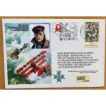 WW2 Luftwaffe ace Heinz Knoke KC signed Baron von Richthofen Historic aviator's cover. Good