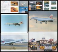 Concorde Retires collection approx. 40 assorted original colour photos and programme displayed in