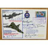 WW2 Dam buster and 617 Sqn multiple signed Lancaster cover 1972. Signed by Len Sumpter, Duke