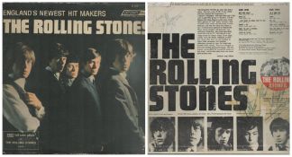 Rolling Stones multi signed album record sleeve includes Mick Jagger, Charlie Watts and Keth