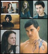 Twilight collection 6 signed colour photos from cast members includes Taylor Lautner, Ashley Greene,
