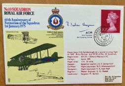 Great War and WW2 ACM Ivelae Chapman signed 10sqn RAF cover. Good condition. All autographs are