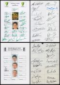 Cricket collection 4 International signed A4 team sheets 2012 includes Australia A, West Indies,