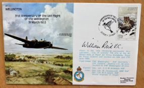 William Reid VC signed 1982 Wellington bomber cover, flown by Lancaster PA474. Good condition. All