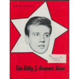 Billy J Kramer show vintage theatre programme dated 1st June 1964. Good condition. All autographs