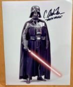 Star Wars Darth Vadar body double C Andrew Nelson signed 10 x 8 inch colour photo. Good condition.