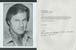 Gil Gerard signed 10x8 black and white photo and TLS. Good condition. All autographs are genuine
