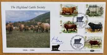 Lord Home former Prime Minister signed Benham 1984 Highland Cattle FDC BOCS (2)25. Good condition.