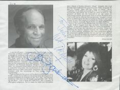 John Dankworth and Cleo Laine signed Halle concert sheet. Good condition. All autographs are genuine