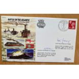 WW2 Battle of the Atlantic 50th Ann cover signed by Lt Cdr H Instance HMS Royal Oak and CPO J Youngs