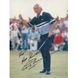Golf Greg Norman signed 10x8 inch colour photo dedicated. Good condition. All autographs are genuine