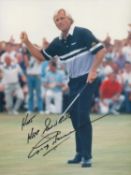 Golf Greg Norman signed 10x8 inch colour photo dedicated. Good condition. All autographs are genuine