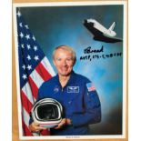 Vance Brand NASA Space Shuttle Astronaut signed 10 x 8 colour NASA litho photo. ASTP, STS5, 41b, 35.