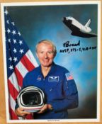 Vance Brand NASA Space Shuttle Astronaut signed 10 x 8 colour NASA litho photo. ASTP, STS5, 41b, 35.
