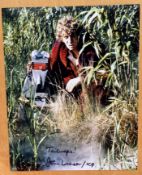 Dr Who K9 voice John Leeson signed 10 x 8 inch colour photo. Nice image with Tom Baker and has added