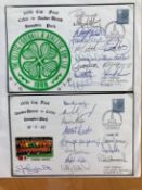 1985 100th Scottish Cup Final Celtic v Dundee. Two covers signed by both teams. Dundee by 12 and