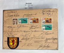 Scotland football 19 1974 World Cup squad members signed 1974 German cover. Great autographs