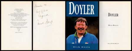 Rugby. Mick Doyle Signed 1st Edition Hardback Book Titled Doyler. Signed on First Page. Good Overall