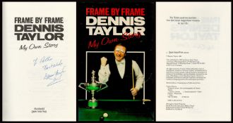 Snooker. Dennis Taylor Signed Frame by Frame 1st Edition Hardback Book. Dedicated. Spine and Dust