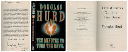 Douglas Hurd Signed. Ten Minutes To Turn The Devil. Paper Back (Warner Books). Good condition. We