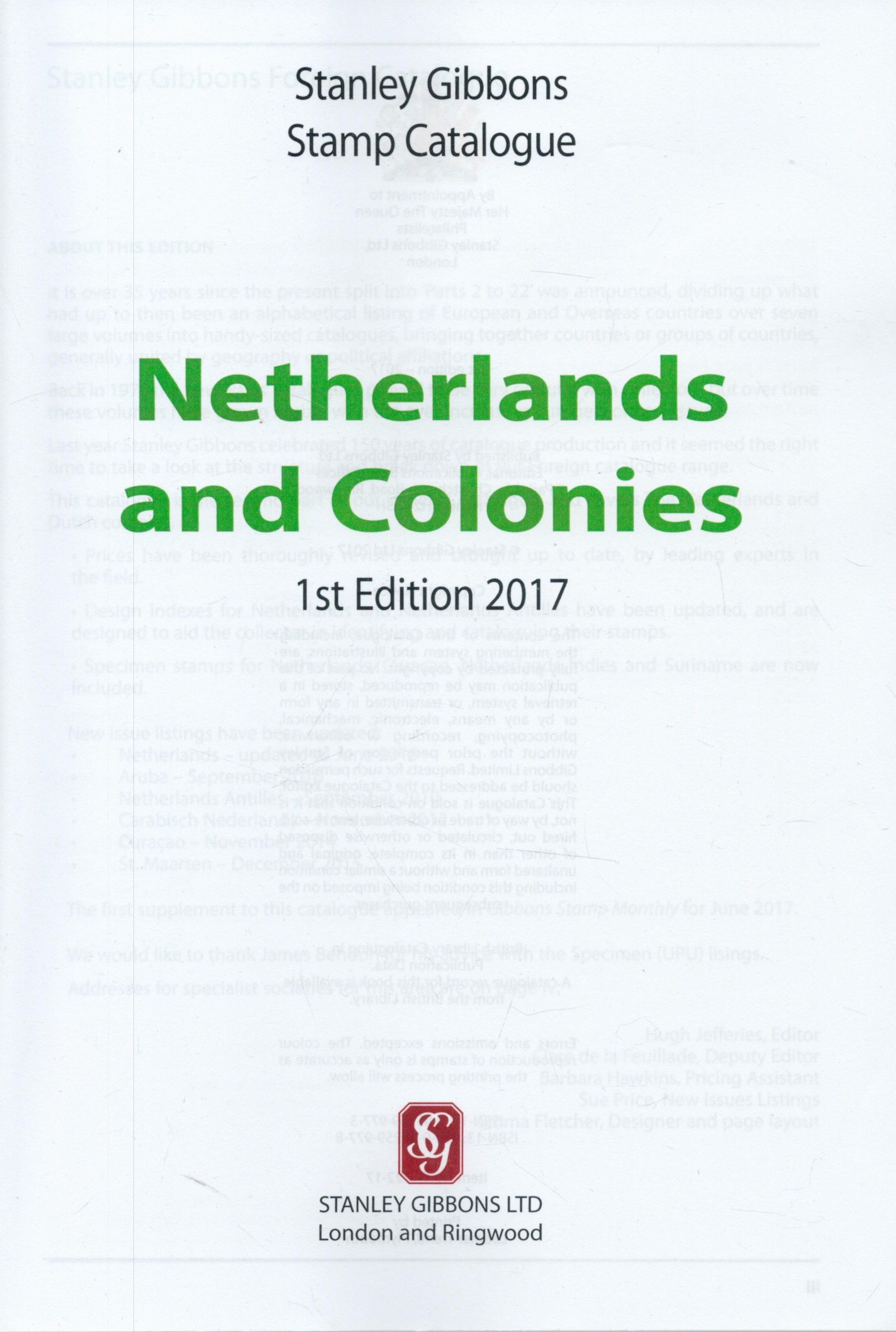 Stanley Gibbons Stamp Catalogue - Netherlands and Colonies (also covering Aruba, Netherlands - Image 2 of 3