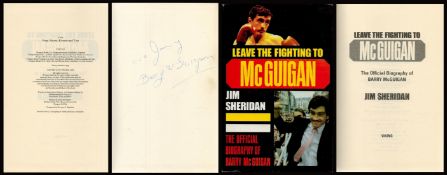 Boxing. Barry McGuigan Signed 1st Edition Hardback Book Titled Leave The Fighting To McGuigan by Jim