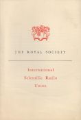 The Royal Society. International Scientific Radio Union. Circa 1959. A folded card 6" x 9" of