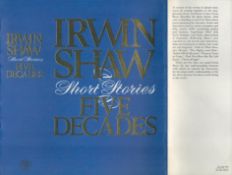 Irwin Shaw Five Decades: Short Stories Publisher Jonathan Cape. Jacket design by Craig Dodd.