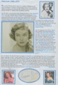 Diana Lynn signed Autograph cut out piece & Biography sheet 11x7.5 Inch. Good condition. All