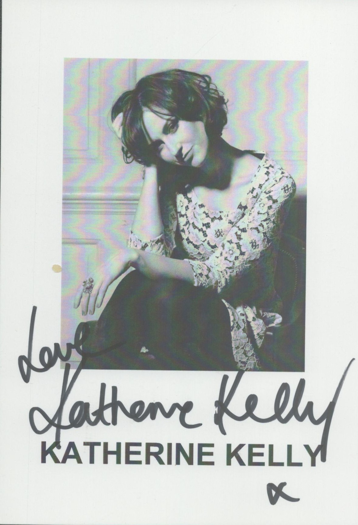 Katherine Kelly signed 6x4inch black and white photo. Good condition. All autographs are genuine