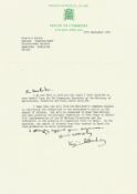 Virginia Bottomley TLS on House of Commons headed paper dated 27th September 1991. Letter