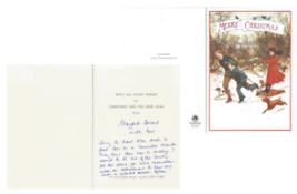 Margaret Howard Christmas card with personal message to the recipient (unknown) inside. Good