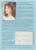Inga Nielsen signed colour photo 3x4.25 Inch Biography sheet 11x8.25 Inch. Good condition. All