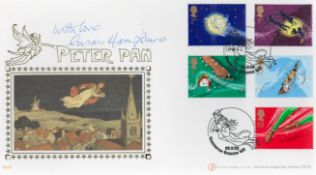 Susan Hampshire signed Peter Pan Internetstamps FDC double PM Kensington Gardens W2 20.08.02. Good