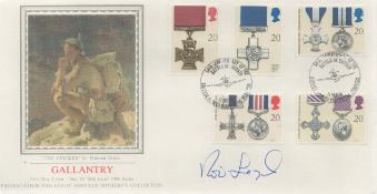 WW2 Victoria Cross winner Roderick Learoyd VC signed PPS Silk 1990 Gallantry FDC with special Forces