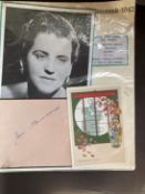 Opera singer Joan Hammond signed autograph album page. Set on A4 descriptive page with unsigned