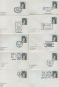 Collection of 11 x The Postmark Club H.M. Queen Elizabeth envelope 6x3.5 Inch. The Queen Mother 80th