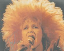Punk Queen Toyah signed stunning big hair colour 10 x 8 inch photo. Good condition. All autographs