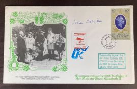 Winston Churchill PPS John Colville signed 1986 Royal Visit to Channel Islands cover. Good