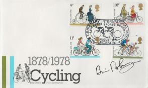 Cycling Brian Robinson signed 1878/1978 Cycling Post Office FDC PM Centenary International Meeting