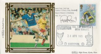 Football Peter Reid signed Benham Football Cover PM Everton FA Cup Winners into Europe 24 Apr 1985