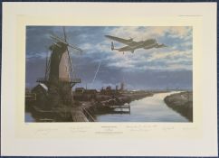 WW2 Colour Print Titled Homeward Bound by Nicolas Trudgian signed in pencil by FLIGHT LIEUTENANT