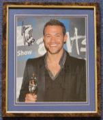 Will Young signed colour photo 9.5x7.5 Inch mounted in a Brown Frame overall size 13x11 Inch. An