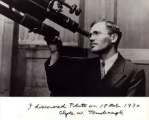 Clyde Tombaugh signed 10x8inch black and white photo. Discoverer of Pluto in 1930. From single