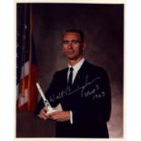 Walt Cunningham signed 10x8 inch colour photo pictured in suit inscribed Walt Cunningham Group 3